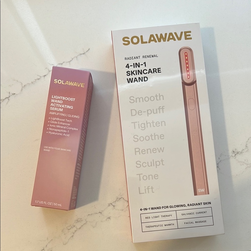 Solawave Lightboost Wand and Serum Set - Rose Gold